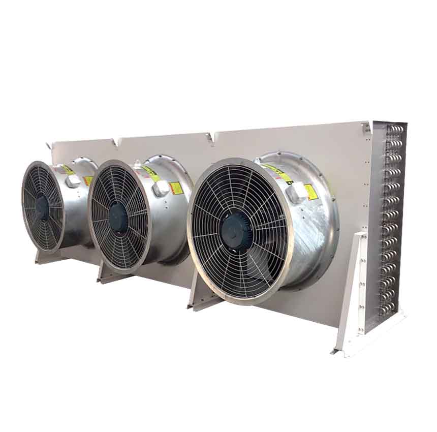 Hot ammonia defrosting ceiling type air cooler